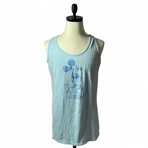 Disney Store Mickey Mouse Tank Top Sleeveless Shirt Blue‎ XL